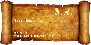 Miu Amáta névjegykártya